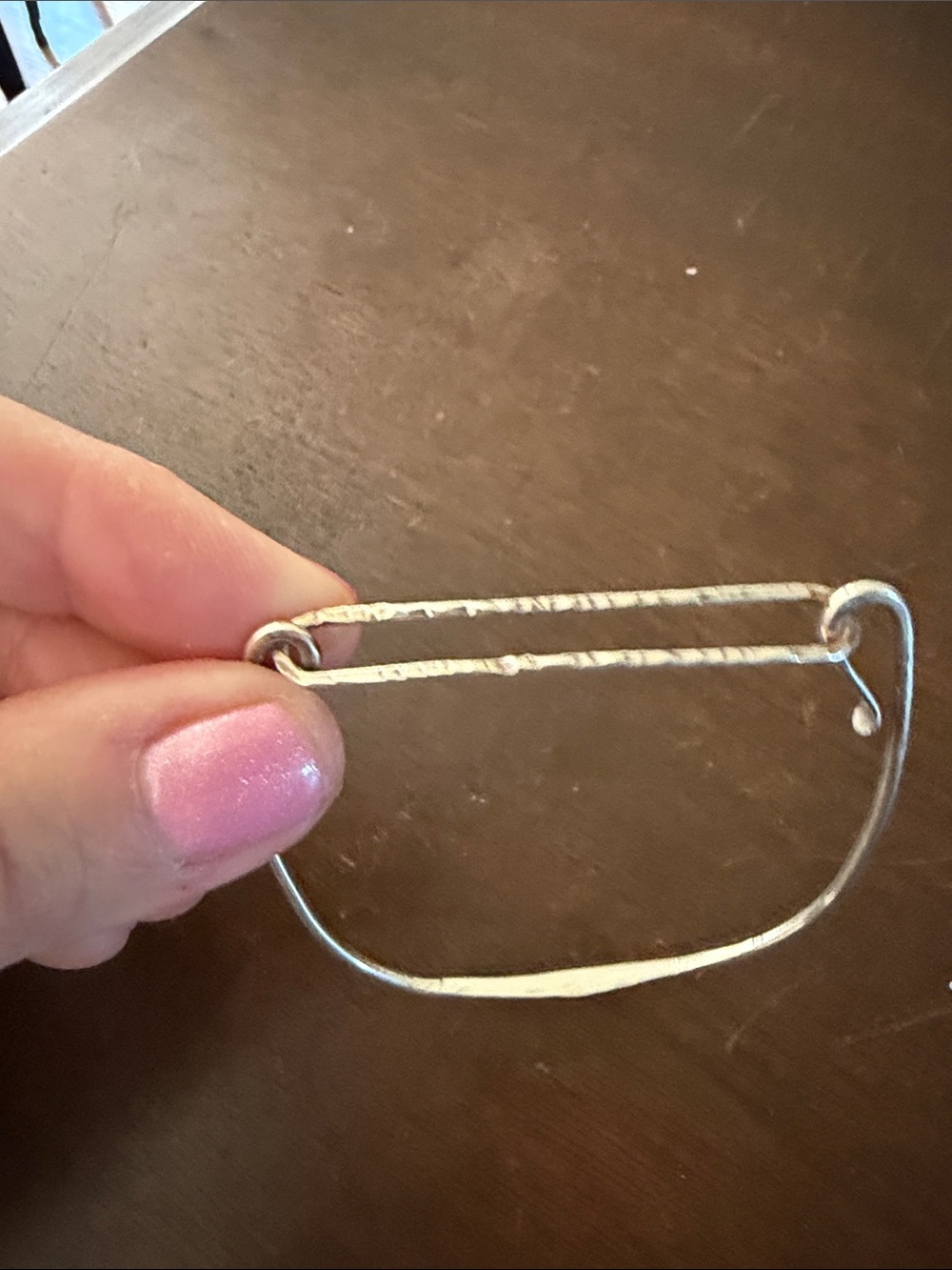 Handcrafted Silver-Tone Safety Pin Bolo Bracelet - Silver